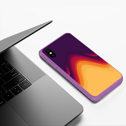 Чехол iPhone XS Max матовый Волны песка и лавы, цвет: 3D-фиолетовый — фото 2