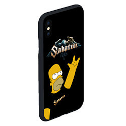 Чехол iPhone XS Max матовый Sabaton Гомер Симпсон рокер, цвет: 3D-черный — фото 2