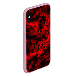 Чехол iPhone XS Max матовый Красный дым Red Smoke Красные облака, цвет: 3D-розовый — фото 2