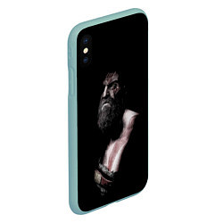 Чехол iPhone XS Max матовый Кратос Kratos, цвет: 3D-мятный — фото 2