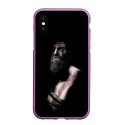 Чехол iPhone XS Max матовый Кратос Kratos, цвет: 3D-фиолетовый