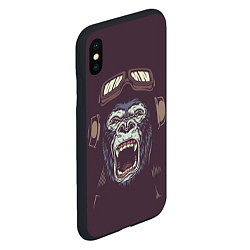 Чехол iPhone XS Max матовый Орущая горилла, цвет: 3D-черный — фото 2