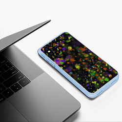 Чехол iPhone XS Max матовый Разноцветное конфетти, цвет: 3D-голубой — фото 2