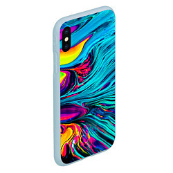 Чехол iPhone XS Max матовый Paint Wave, цвет: 3D-голубой — фото 2