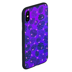 Чехол iPhone XS Max матовый Неоновый Chill и пальмовые листья, цвет: 3D-черный — фото 2