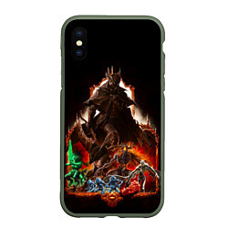 Чехол iPhone XS Max матовый BLOODBORNE Экспозиция боссов, цвет: 3D-темно-зеленый