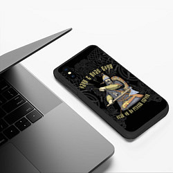 Чехол iPhone XS Max матовый Один в поле воин, если он по-русски скроен!, цвет: 3D-черный — фото 2