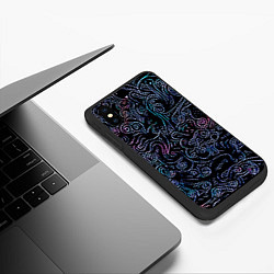 Чехол iPhone XS Max матовый Strange patterns, цвет: 3D-черный — фото 2