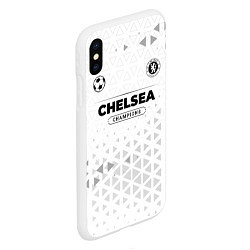 Чехол iPhone XS Max матовый Chelsea Champions Униформа, цвет: 3D-белый — фото 2