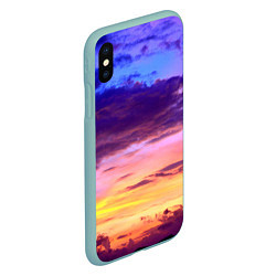 Чехол iPhone XS Max матовый Небо на закате, цвет: 3D-мятный — фото 2