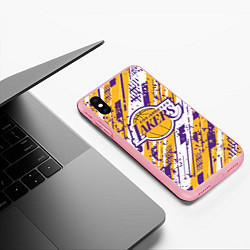 Чехол iPhone XS Max матовый LAKERS ЛОС-АНДЖЕЛЕС ЛЕЙКЕРС, цвет: 3D-баблгам — фото 2