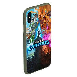 Чехол iPhone XS Max матовый Minecraft Legends Сражение, цвет: 3D-темно-зеленый — фото 2