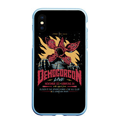 Чехол iPhone XS Max матовый Stranger Things Demogorgon, цвет: 3D-голубой