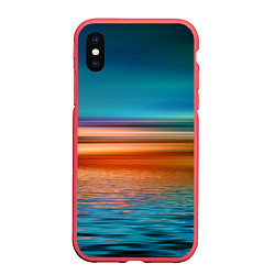 Чехол iPhone XS Max матовый Море с размытым фоном, цвет: 3D-красный