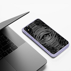 Чехол iPhone XS Max матовый Око и магнитные волны, цвет: 3D-светло-сиреневый — фото 2