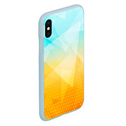 Чехол iPhone XS Max матовый Полигоны - Лед и мед, цвет: 3D-голубой — фото 2