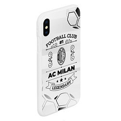 Чехол iPhone XS Max матовый AC Milan Football Club Number 1 Legendary, цвет: 3D-белый — фото 2