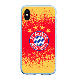 Чехол iPhone XS Max матовый Bayern munchen красно желтый фон