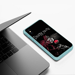 Чехол iPhone XS Max матовый Тетрадь смерти Ryuk, цвет: 3D-мятный — фото 2