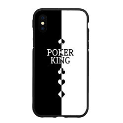 Чехол iPhone XS Max матовый Король Покера Black, цвет: 3D-черный
