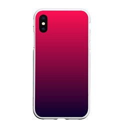 Чехол iPhone XS Max матовый RED to dark BLUE GRADIENT, цвет: 3D-белый