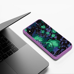 Чехол iPhone XS Max матовый Цветочная авангардная композиция, цвет: 3D-фиолетовый — фото 2