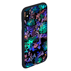 Чехол iPhone XS Max матовый Floral pattern Summer night Fashion trend 2025, цвет: 3D-черный — фото 2