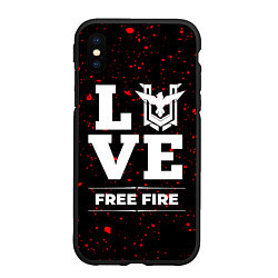 Чехол iPhone XS Max матовый Free Fire Love Классика, цвет: 3D-черный