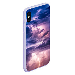 Чехол iPhone XS Max матовый Stormy sky, цвет: 3D-светло-сиреневый — фото 2