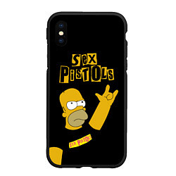 Чехол iPhone XS Max матовый Sex Pistols Гомер Симпсон рокер