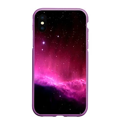 Чехол iPhone XS Max матовый Night Nebula, цвет: 3D-фиолетовый