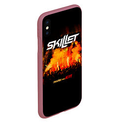 Чехол iPhone XS Max матовый Comatose Comes Alive - Skillet, цвет: 3D-малиновый — фото 2