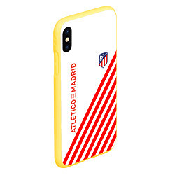 Чехол iPhone XS Max матовый Atletico madrid красные полосы, цвет: 3D-желтый — фото 2