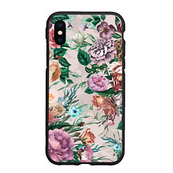 Чехол iPhone XS Max матовый Color floral pattern Expressionism Summer, цвет: 3D-черный