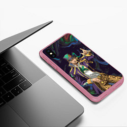 Чехол iPhone XS Max матовый Джотаро Куджо и его приключения, цвет: 3D-малиновый — фото 2