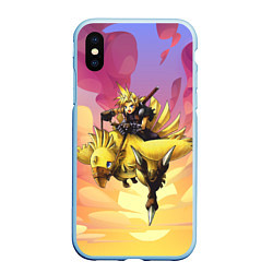 Чехол iPhone XS Max матовый Клауд Страйф из Final Fantasy, цвет: 3D-голубой