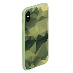 Чехол iPhone XS Max матовый 3д полигоны - камуфляж, цвет: 3D-салатовый — фото 2