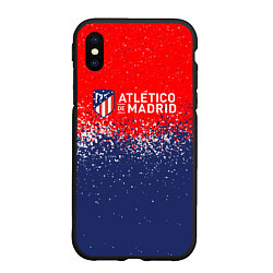 Чехол iPhone XS Max матовый Atletico madrid атлетико мадрид брызги красок, цвет: 3D-черный