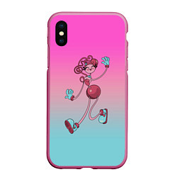 Чехол iPhone XS Max матовый Мама длинные ноги: Poppy Playtime, цвет: 3D-малиновый