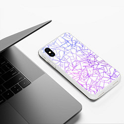 Чехол iPhone XS Max матовый Geometric Distortion, цвет: 3D-белый — фото 2