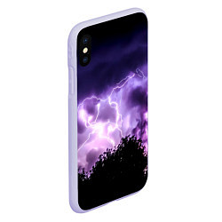 Чехол iPhone XS Max матовый Purple Lightning, цвет: 3D-светло-сиреневый — фото 2