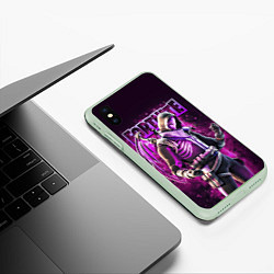 Чехол iPhone XS Max матовый Fortnite Blacklight Крылатый персонаж видеоигры, цвет: 3D-салатовый — фото 2