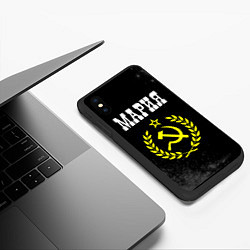 Чехол iPhone XS Max матовый Имя Мария и желтый символ СССР со звездой, цвет: 3D-черный — фото 2