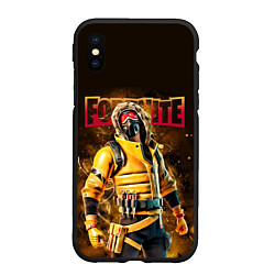 Чехол iPhone XS Max матовый Fortnite Альпинист Видеоигра, цвет: 3D-черный