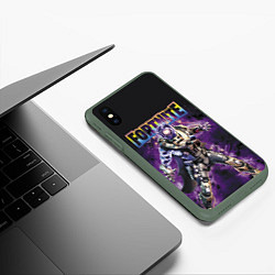 Чехол iPhone XS Max матовый Fortnite Циклон Skin, цвет: 3D-темно-зеленый — фото 2