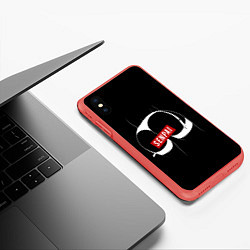 Чехол iPhone XS Max матовый Senpai ЧБ, цвет: 3D-красный — фото 2