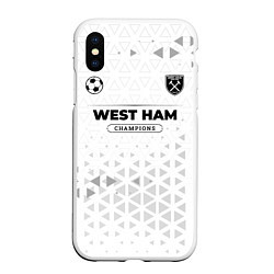 Чехол iPhone XS Max матовый West Ham Champions Униформа, цвет: 3D-белый