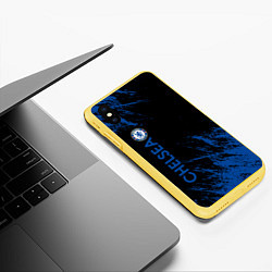 Чехол iPhone XS Max матовый Chelsea текстура, цвет: 3D-желтый — фото 2