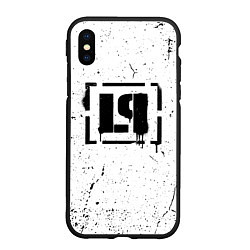 Чехол iPhone XS Max матовый Linkin Park брызги краски, цвет: 3D-черный