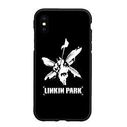 Чехол iPhone XS Max матовый Linkin Park белый, цвет: 3D-черный